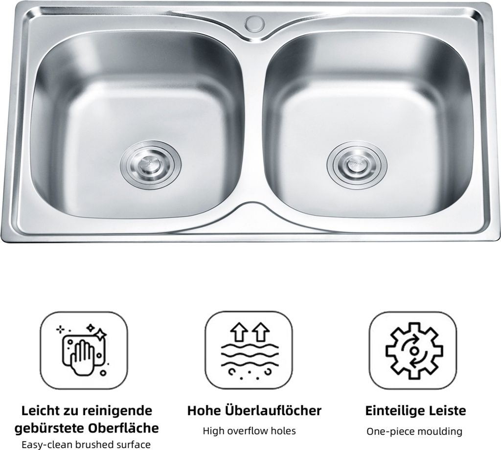 Doppelspülbecken Einbauspüle Edelstahlspüle Spüle Produktbild 3