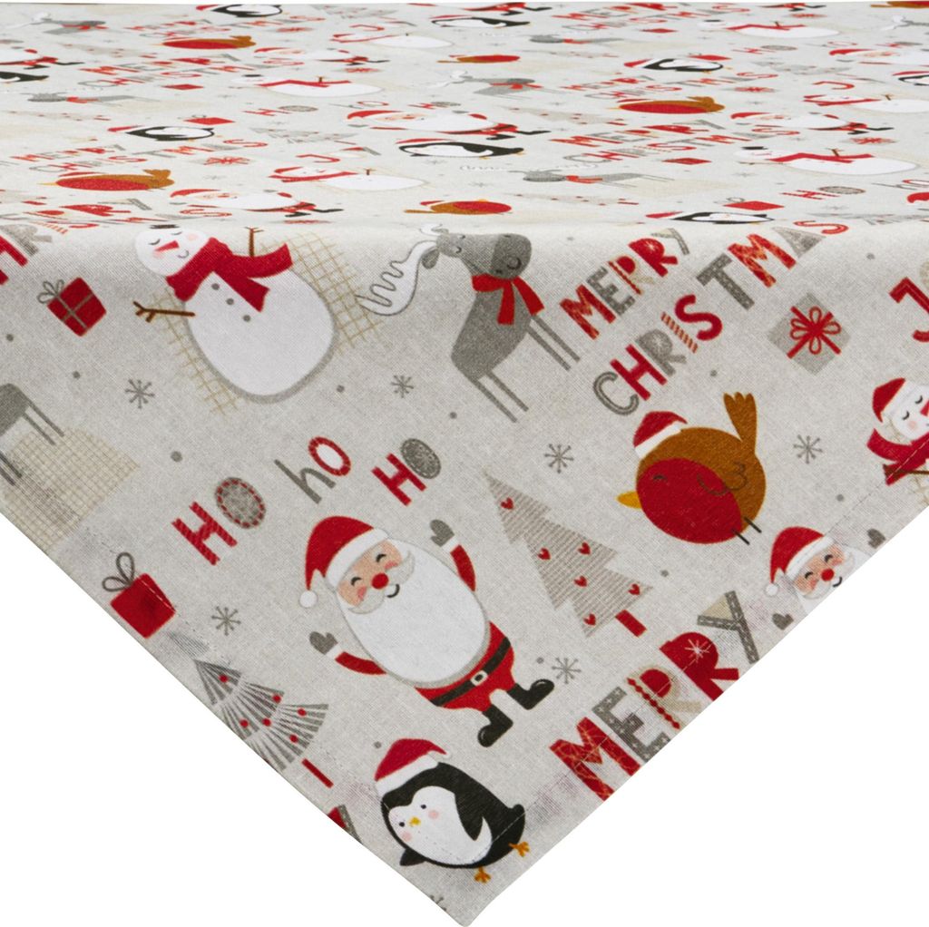 Erwin Müller Mitteldecke Merry Christmas" grau-rot 85x85 cm"
