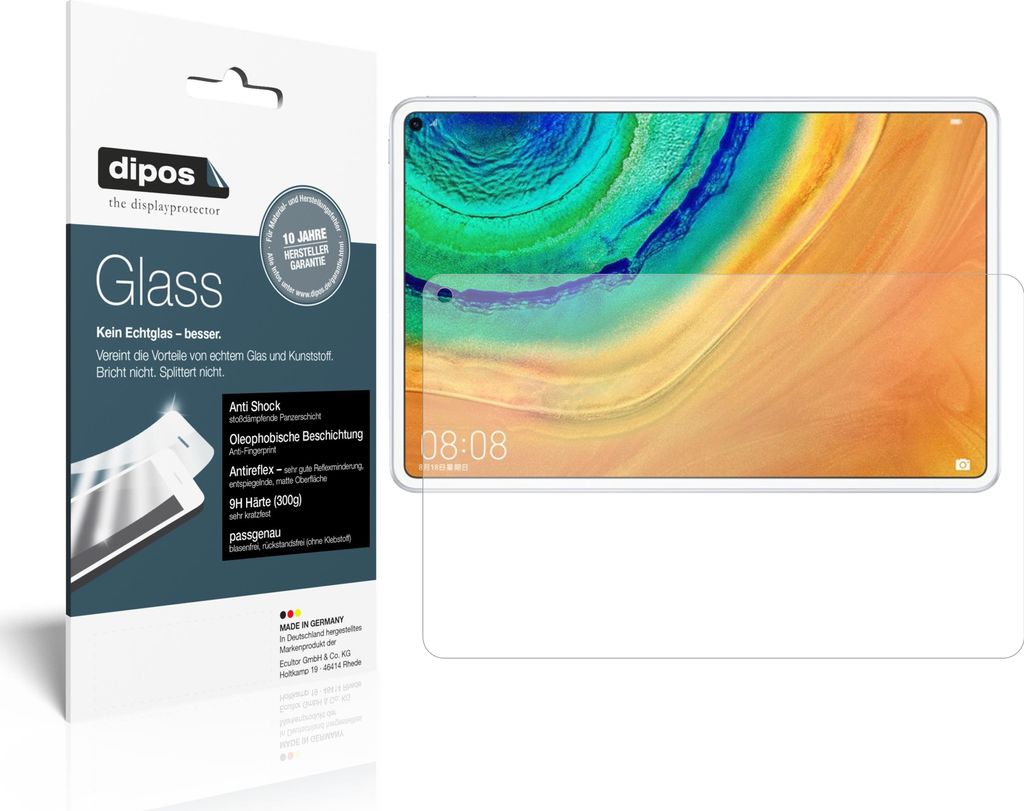 1x Schutzfolie für Huawei MatePad Pro matt - Anti-Shock 9H Folie dipos Glass Kunststoffglas