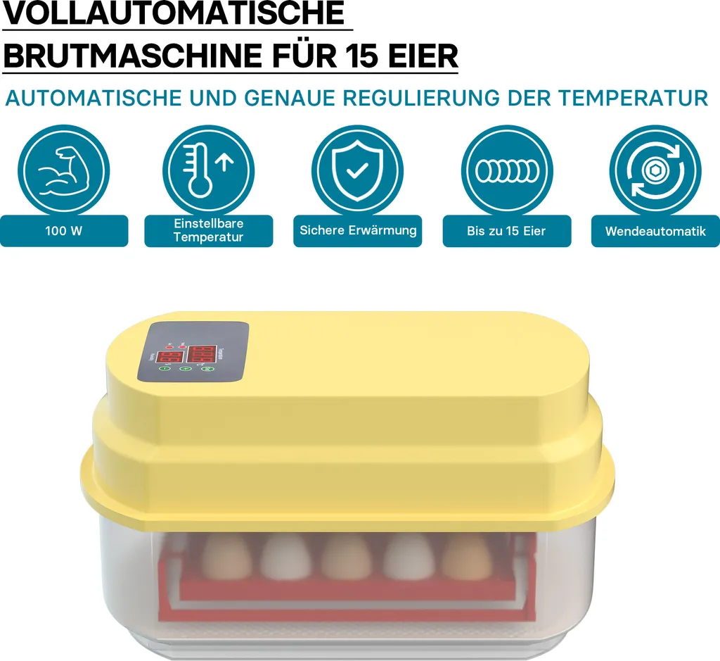 Wiltec 15: Incubatrice Automatica Digitale per Hobby e Allevamento - 2