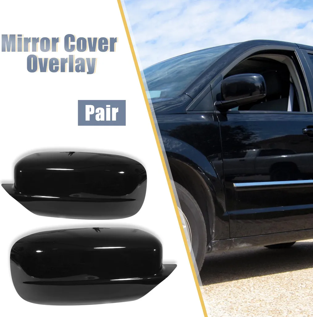 Coque de Rétroviseur de Voiture Noir Brillant pour Cacher Rayures