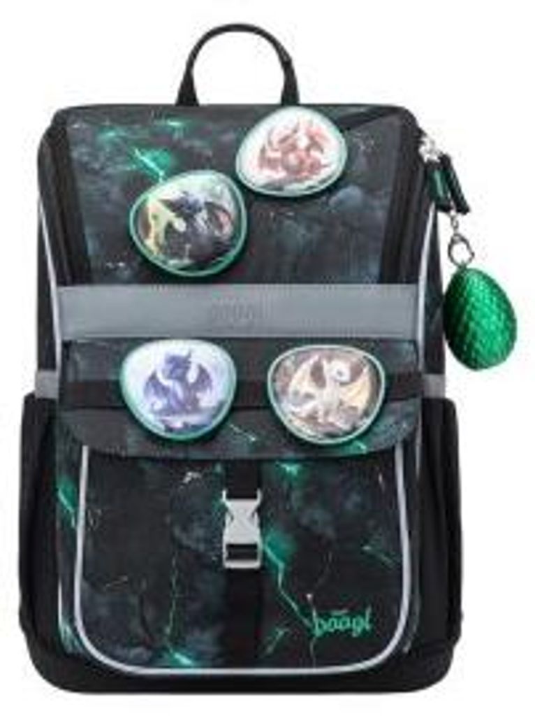BAAGL Zippy Dragons schwarzer Schulrucksack Produktbild 