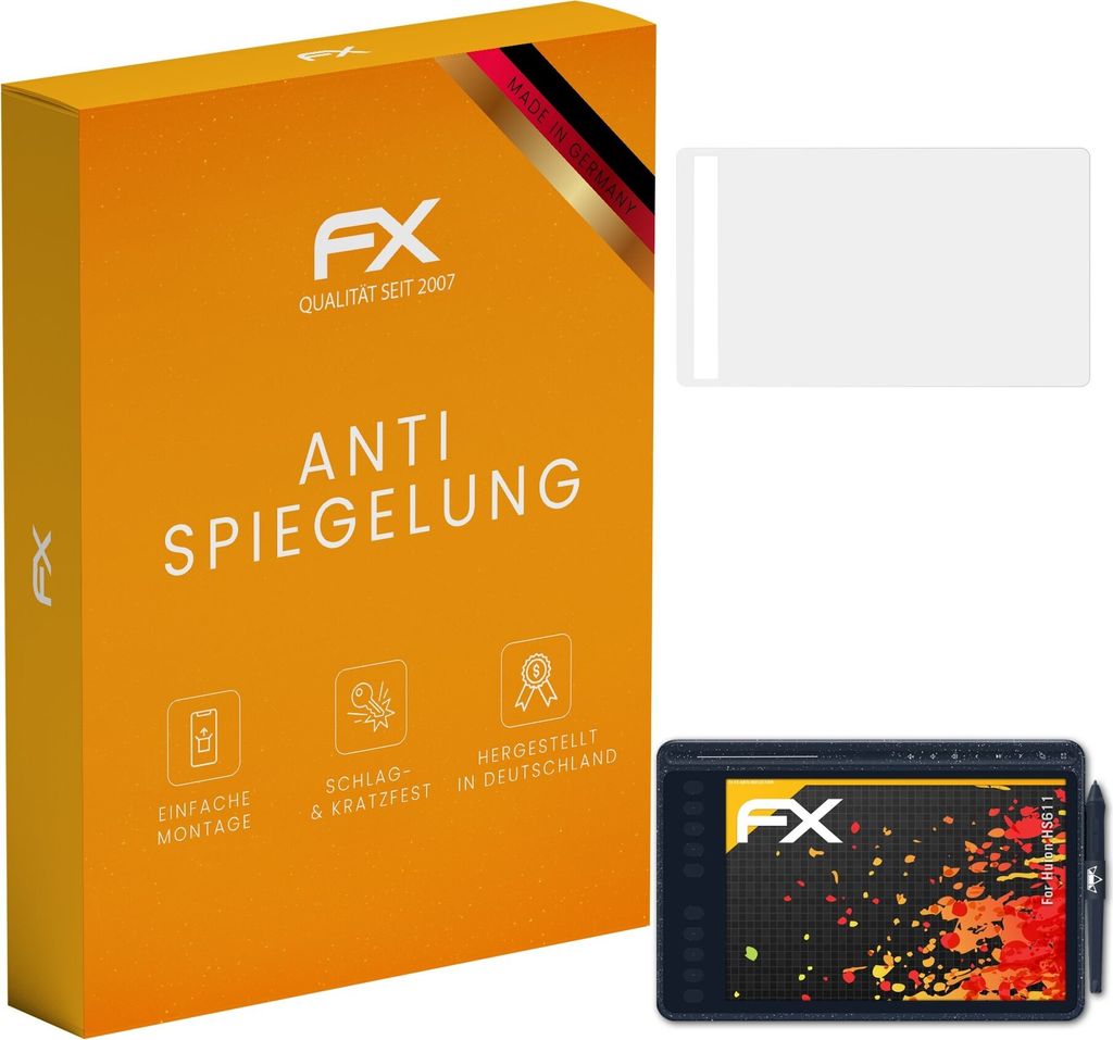 atFoliX FX-Antireflex 2x Schutzfolie kompatibel mit Huion HS611 Displayfolie