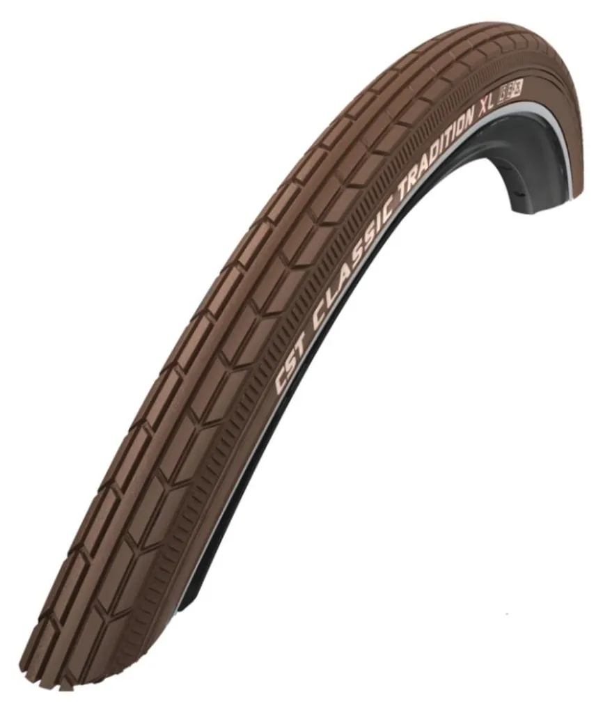 Pneu vélo de ville 28 x 1.75 CST Tradition XL marron confort urbain