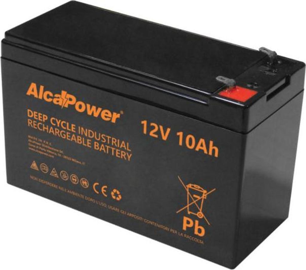 12V 10Ah Deep-Cycle-Batterie (AGM) - Speziell für E-Bikes, E-Scooter und Photovoltaikanlagen - Faston T2-Anschluss
