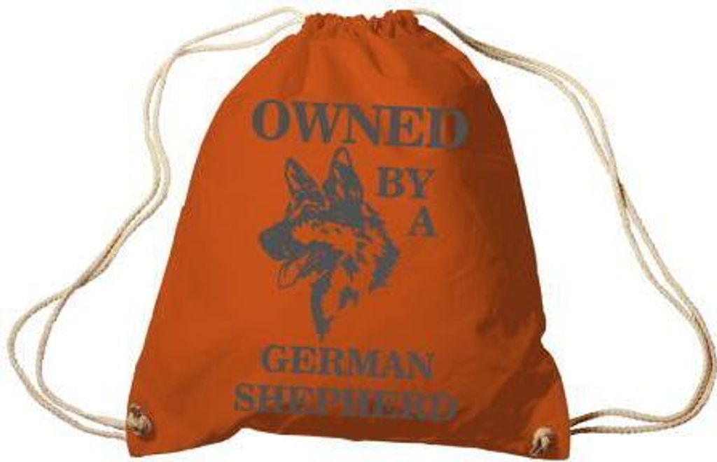 Trend-Bag Turnbeutel Rucksack mit Print - Owned by a german shepherd- TB08900 Color - Orange