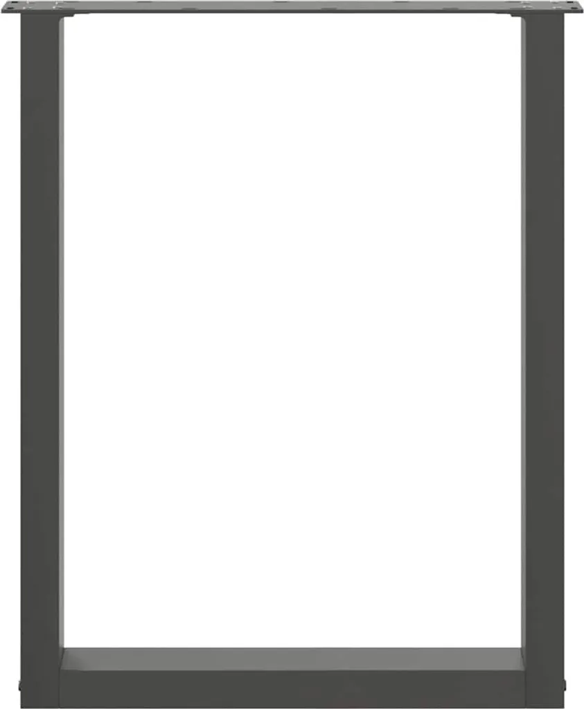 vidaXL Gambe Tavolo a U 2 pz Acciaio Nero 70x72-73 cm | Stile Industrial - 4