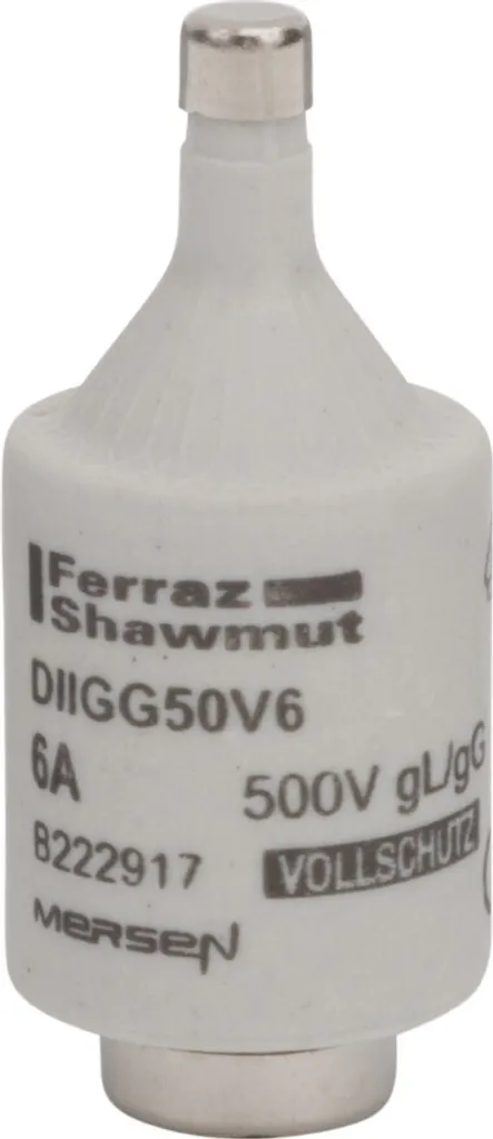 Fusible DII 6A vert haute performance - Cartouche diazétique 500V AC