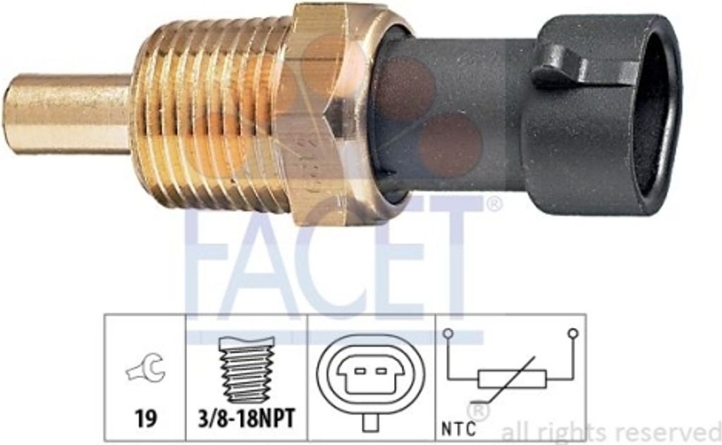 1 Sensor, Kühlmitteltemperatur FACET 7.3129 Italy - OE Equivalent für