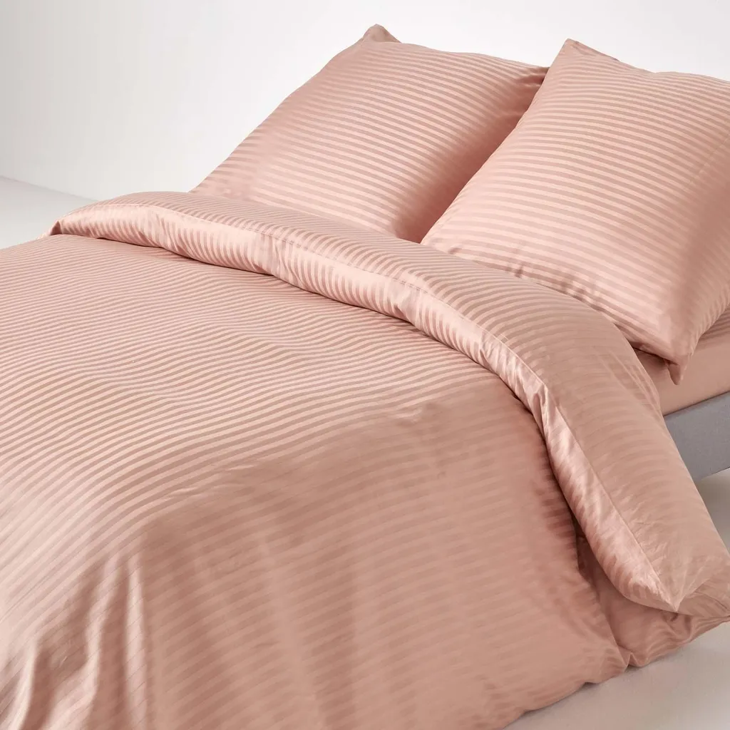 HOMESCAPES biancheria da letto damascata tortora beige densità di filo 330, 240 x 220 cm