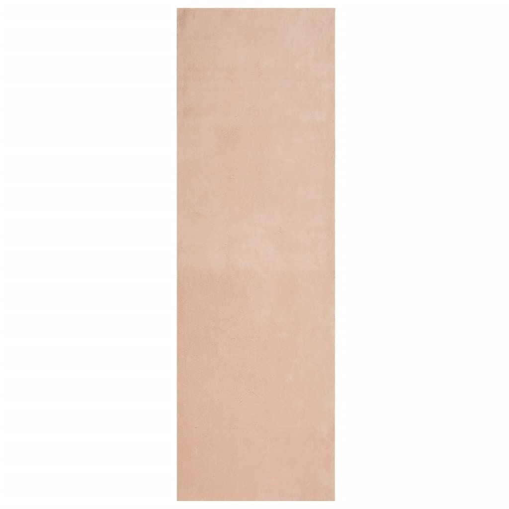 vidaXL Teppich HUARTE Kurzflor Weich und Waschbar Blassrosa 80x250 cm