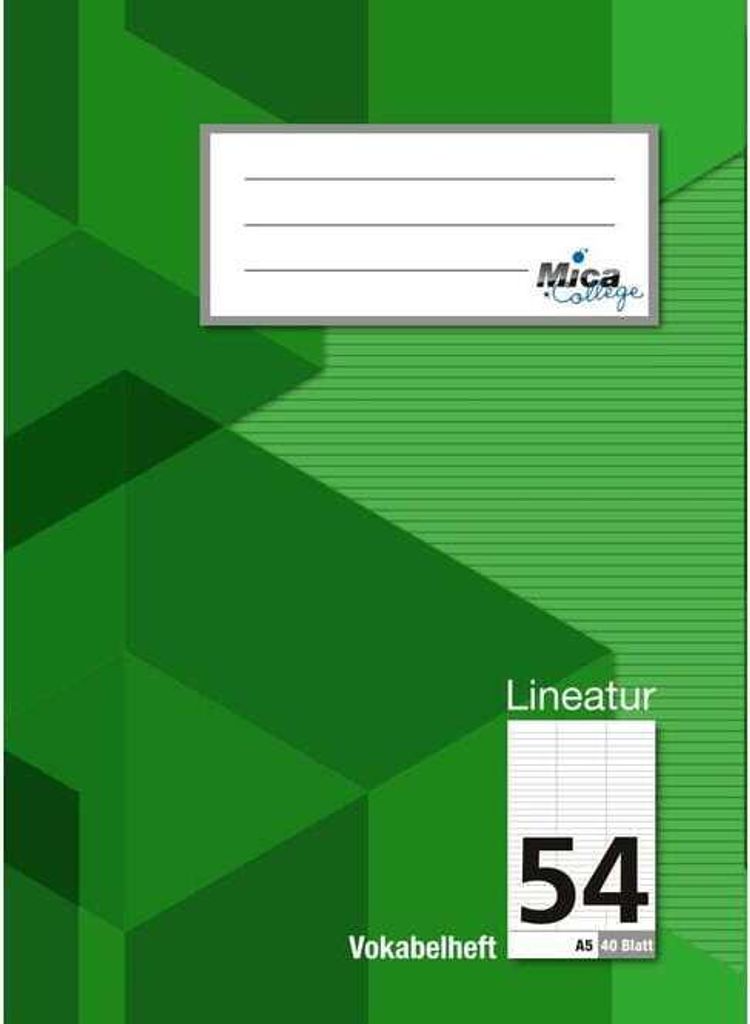 Vokabelheft A5 - Lineatur 54 - 3 Spalten - 40 Blatt Produktbild 