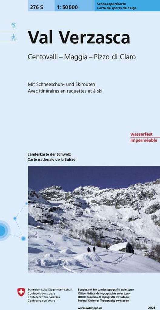 Swisstopo 1 : 50 000 Val Verzasca Skiroutenkarte