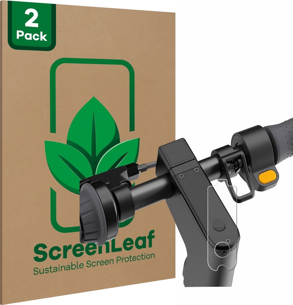2x ScreenLeaf Schutzfolie für Segway Ninebot KickScooter MAX G2D nachhaltiger Displayschutz Display Schutz Folie Klar Transparent