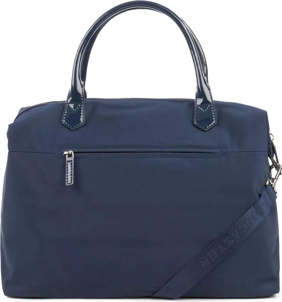 Lancaster Sac Basic Verni Bleu - Sac à Main Porté Épaule Brillant