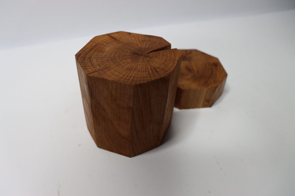 Blocs de bois massif en chêne, huilés, de forme arrondie, Image du produit 