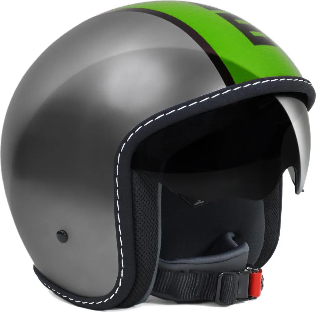 Casque moto jet urbain Momo Design Blade Alu/Green Gris Vert XXS 54