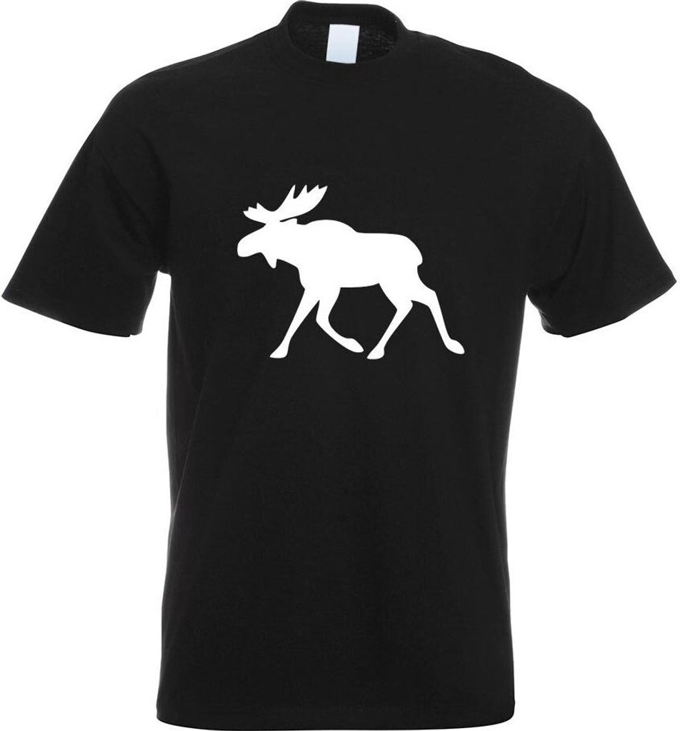 Kiwistar - T-Shirt - schwarz - Elch - Schweden Motiv Bedruckt Funshirt Design Print - mit Motiv Bedruckt - Funshirt Design - Sport - Freizeit - Her...