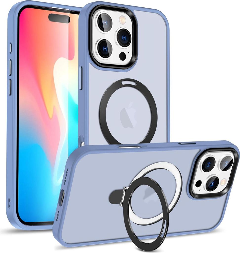 Hybrid Luxury Case für iPhone 16 Pro Max Hülle Magnetring für MagSafe Schutzhülle