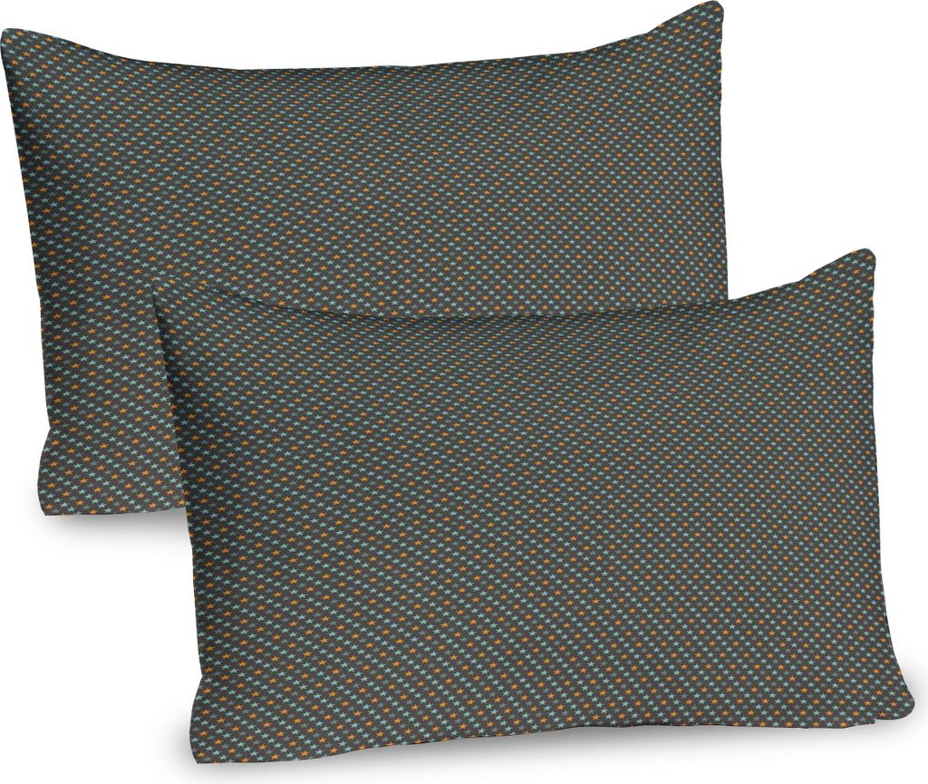 ABAKUHAUS Star Kissenbezug Packung mit 2, Abstrakt Symmetric Moderne Fliesen mit kleinen Icon Pattern, Dekorativer Gedruckter Kissenbezug, 80x40 cm...