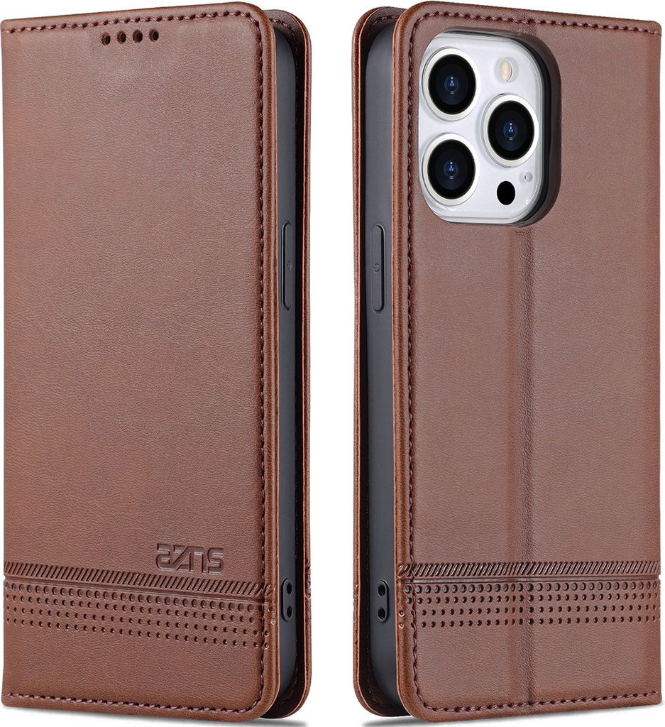 LederHülle für iPhone 13 Pro Max, Klapphüllen Brieftasche Magnetverschluss Ständer Schutzhülle für iPhone 13 Pro Max Kaffee