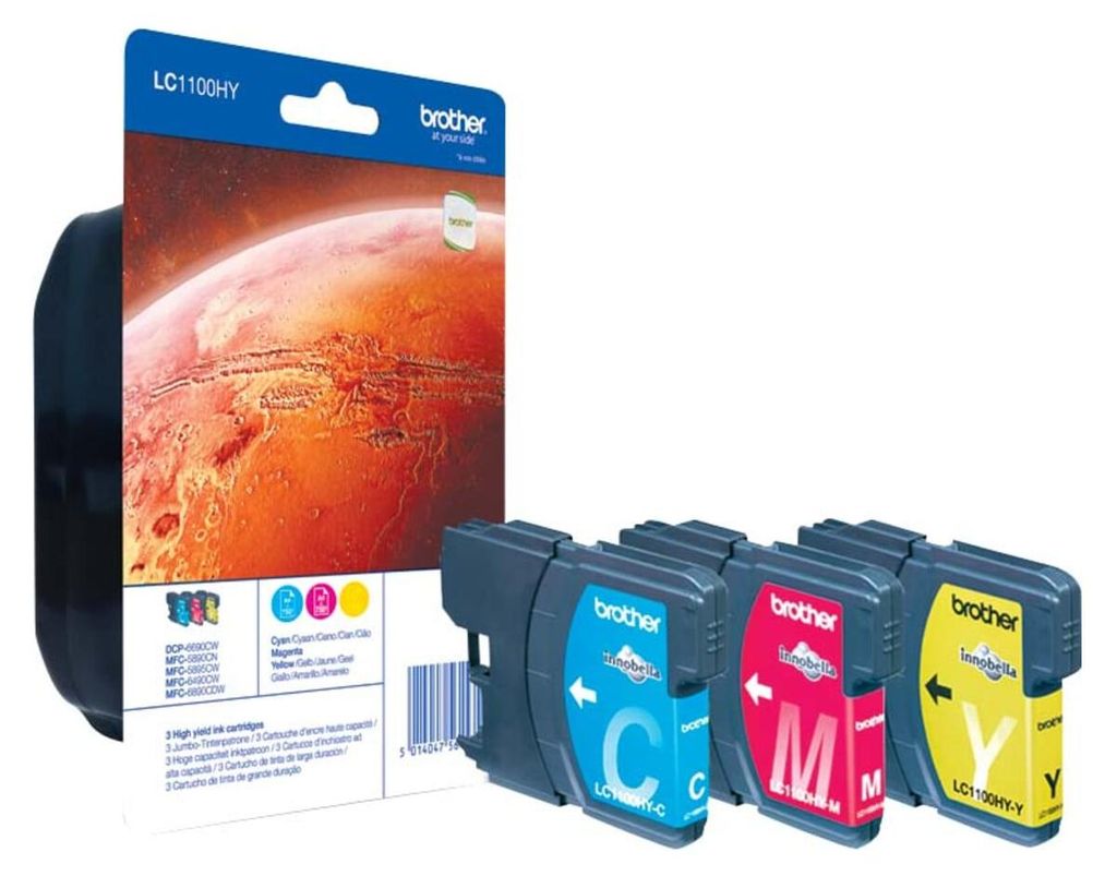 Brother LC-1100HYRBWBPDR, Cyan, Magenta, Gelb, Tinte auf Produktbild 