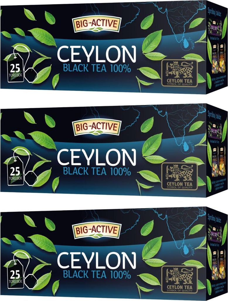Ceylon Tee 75 Teebeutel - Schwarzer Tee im Beutel - 100% Schwarztee - Big-Active