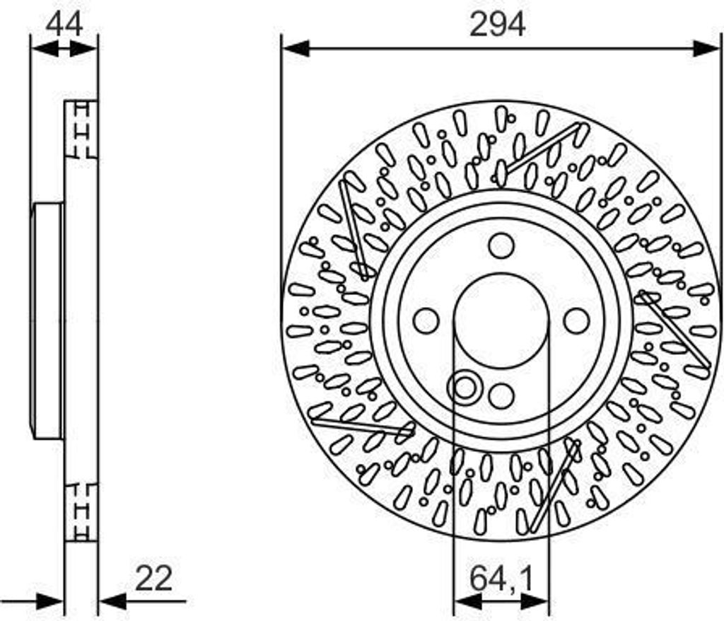 2x BOSCH Bremsscheibe 0 986 479 A69 für MINI Schrägheck (R56) Clubman (R55) 44mm
