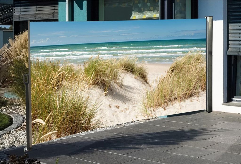 Seitenmarkise mit Fotodruck Ostsee, 160 x 300 cm
