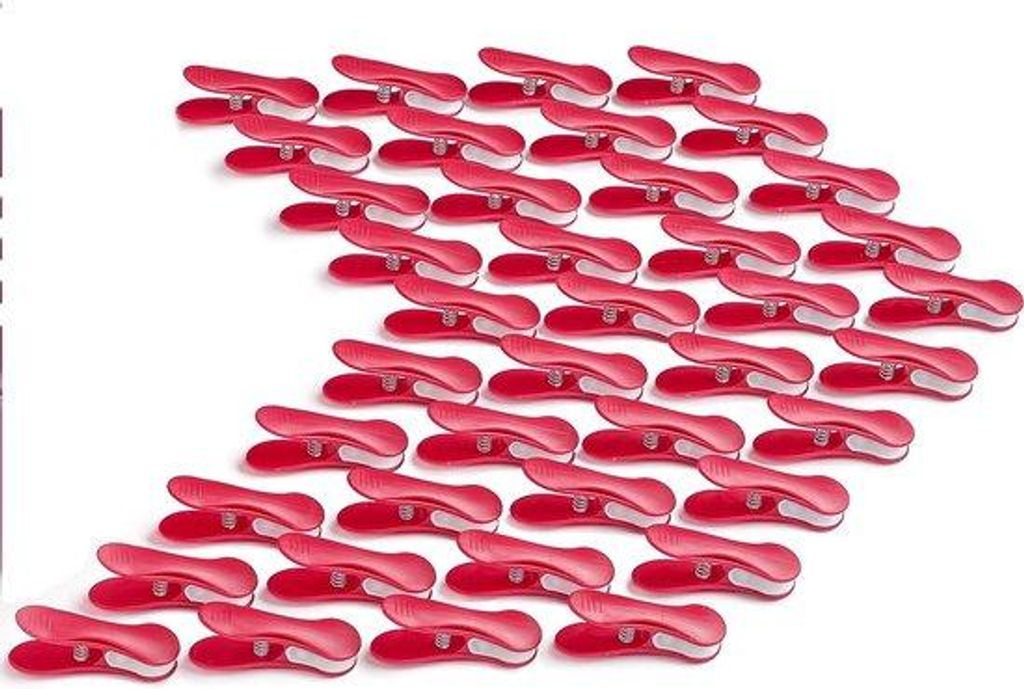 Weißblaue Premium Waschnägel in Viva Magenta-Weiß, 40 Stück