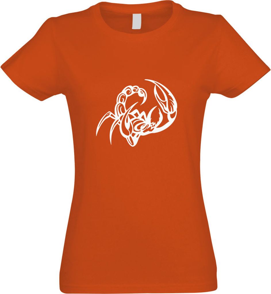 Kiwistar - T-Shirt tailliert - Damen - orange - Skopion - mit Motiv Bedruckt - Funshirt Design - Sport - Freizeit - Damen - S