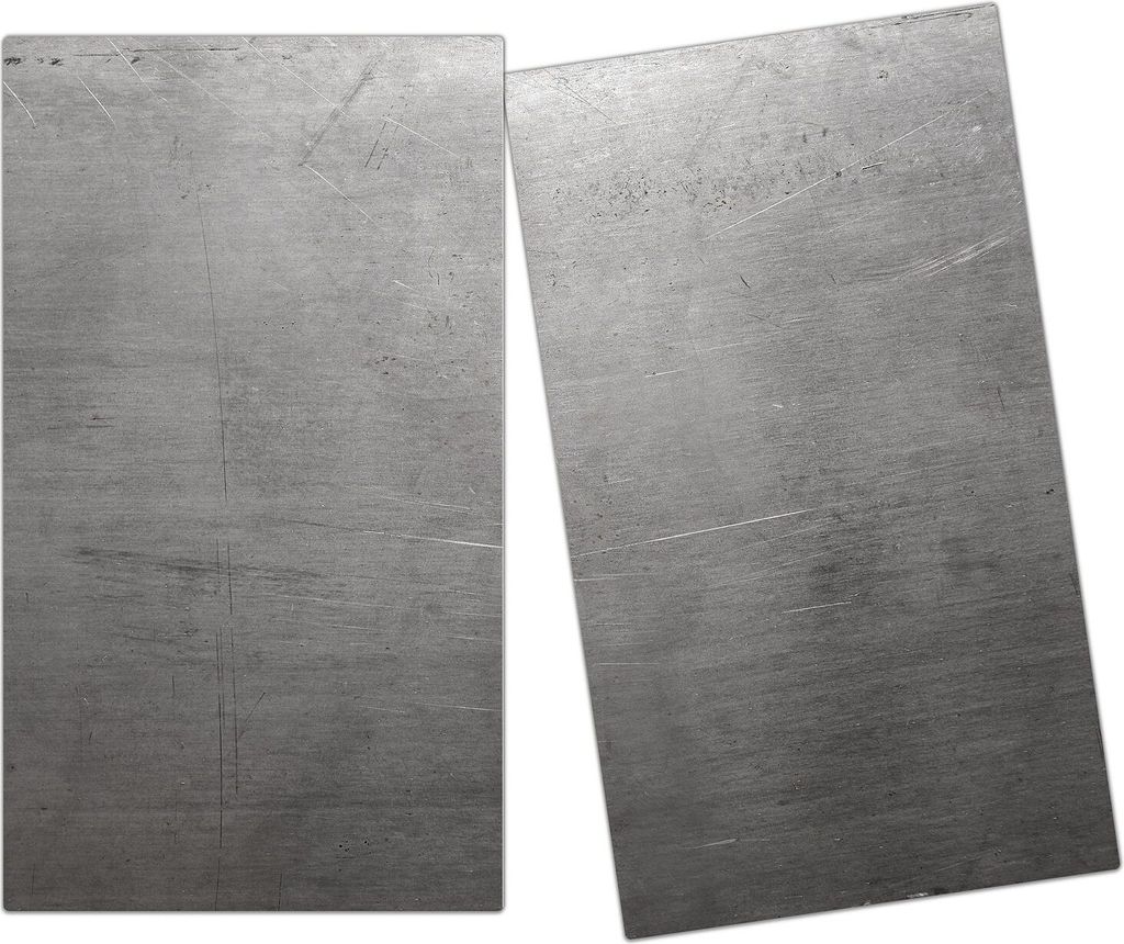 Spritzschutz Herdabdeckplatte Schneidebrett aus Glas Polierter Stahl 2-Teilig (60x52cm)