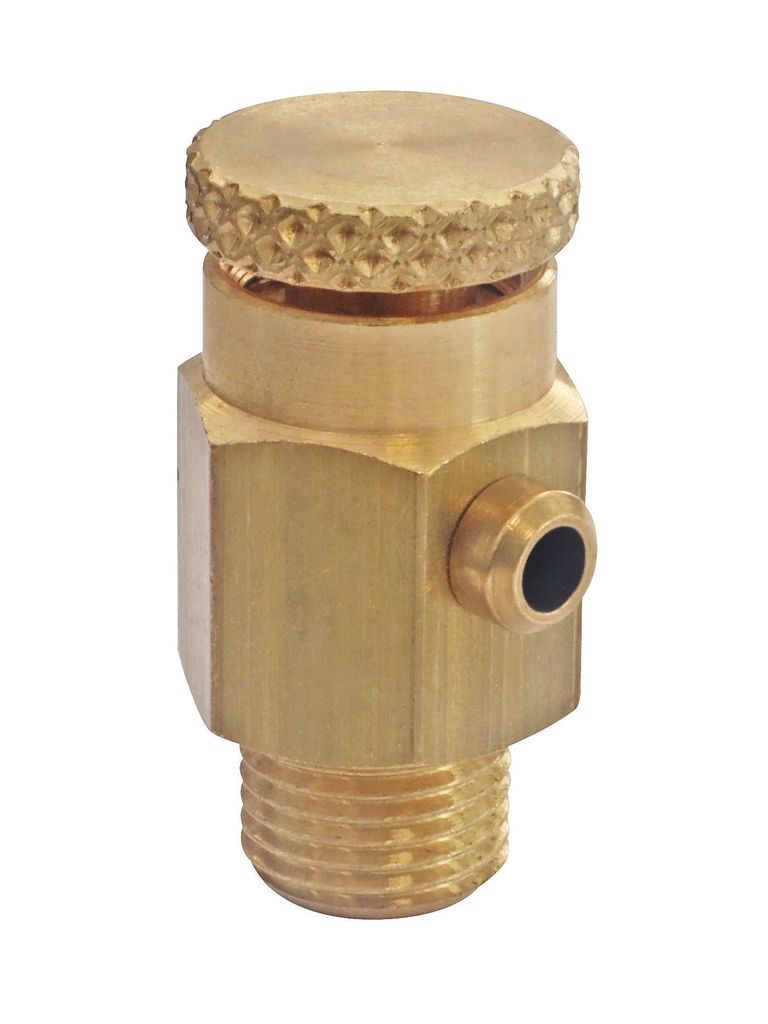 SOMATHERM FOR YOU – Entlüftungsventil, Außengewinde 1/8" (5x10), aus rohem Messing, mit Nadel und Rändelrad