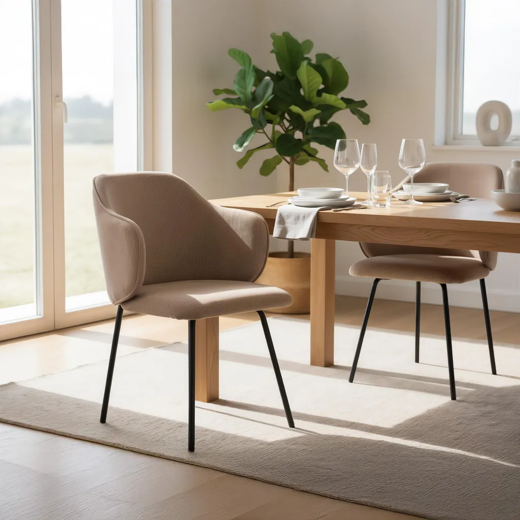Chaise de Table en Velours Côtelé DALIA - Fauteuil de Repas Confort JUMIhome