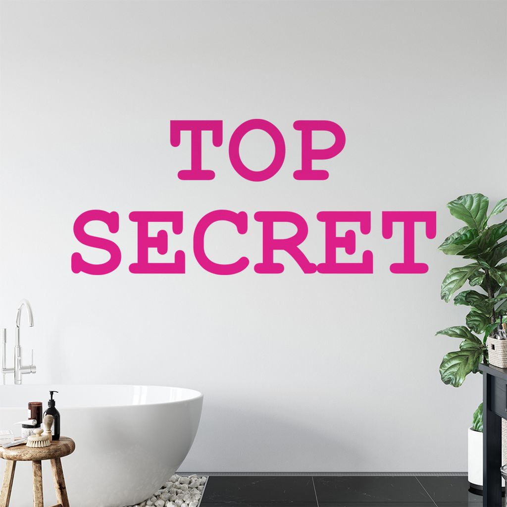 Top Secret Wandtattoo in 6 Größen - Wandaufkleber Wall Sticker - Dekoration, Küche, Wohnzimmer, Schlafzimmer, Badezimmer