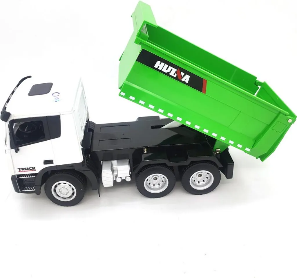 Camion benne télécommandé Rc 1:18 vert avec batterie rechargeable USB - 6