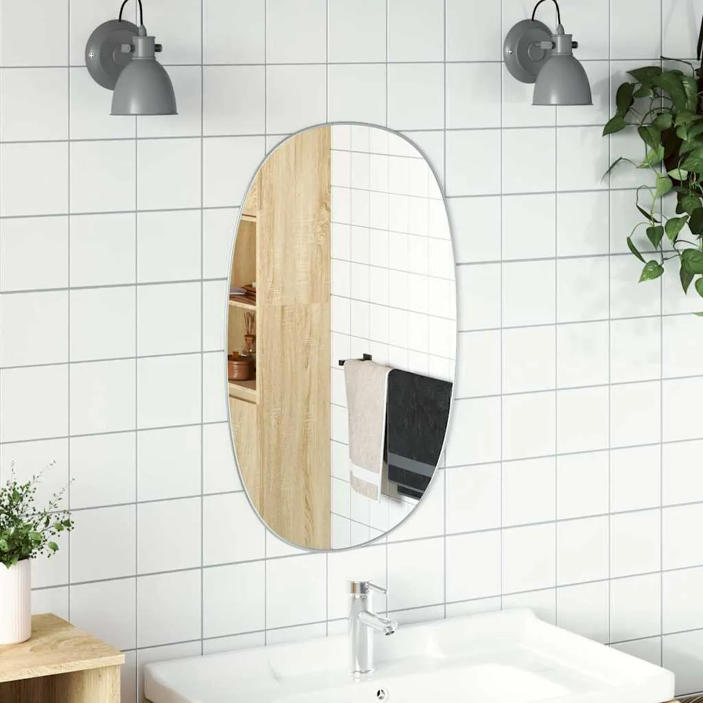 vidaXL Specchio da Parete Argento 70x45 cm - Elegante e Moderno - 3