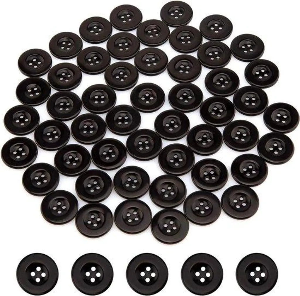 Grands boutons noirs 25mm haute résistance dureté 4 avec boîte incluse