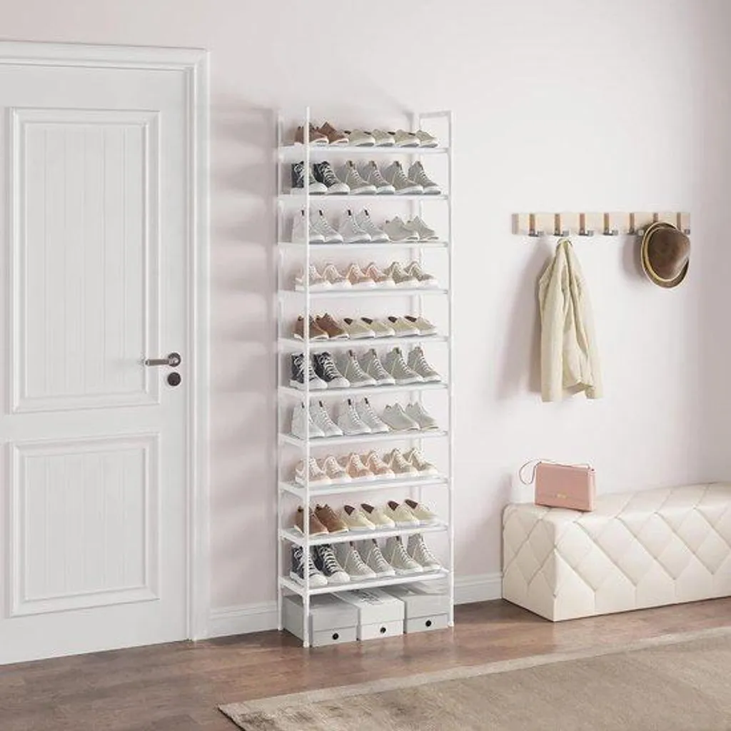 Rangement chaussures robuste 10 niveaux : solution pour 30 paires tubes 16mm