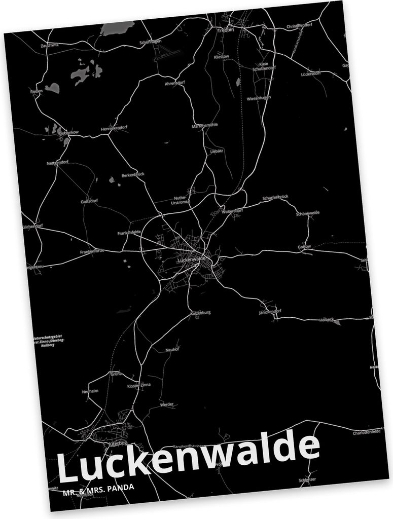 Mr. & Mrs. Panda Postkarte Luckenwalde - Geschenk, Ansichtskarte, Stadt, Fotokarte, Grußkarte, Dorf Karte Landkarte Map Stadtplan, Ansichtskarten,...