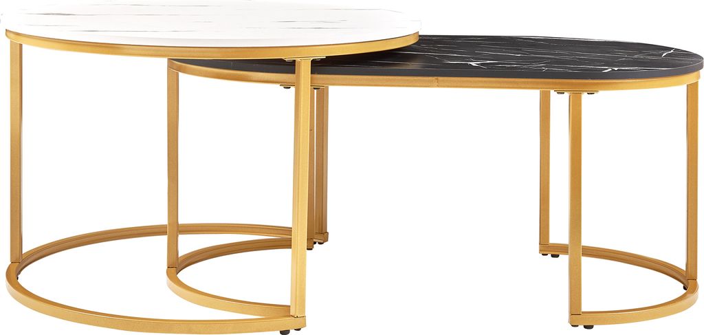 Satztisch 'Oppeerg' 2er Set Metallgestell Marmoroptik, Produktbild 