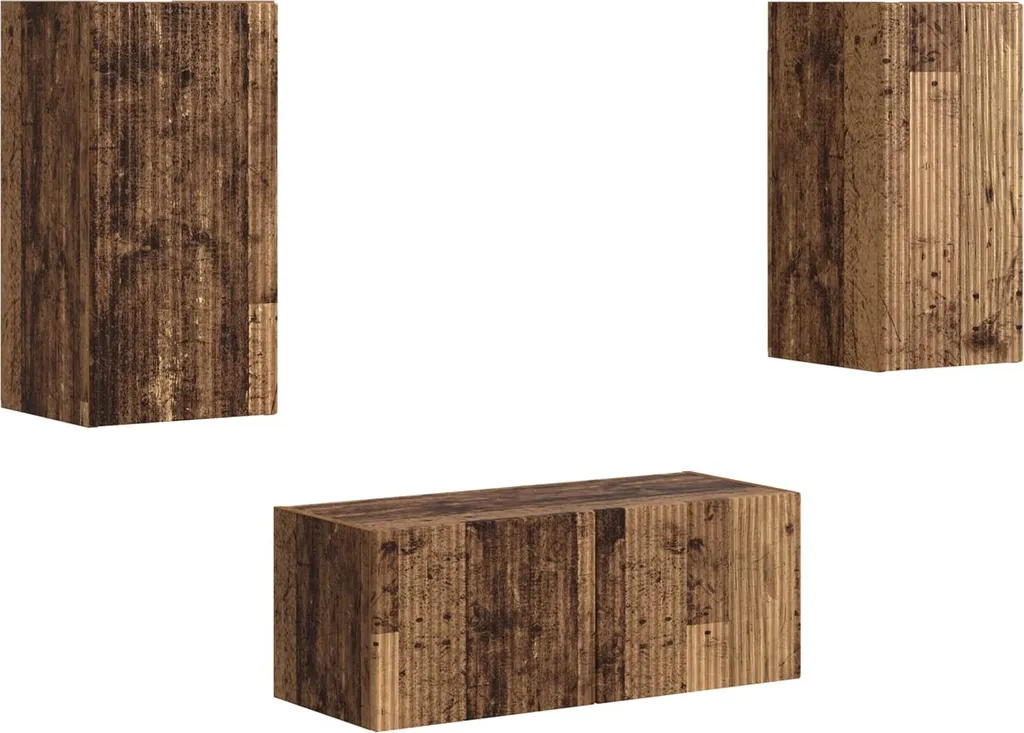 Set 2 Porta TV vidaXL Sospesi Legno Recupero - Soluzione Salvaspazio