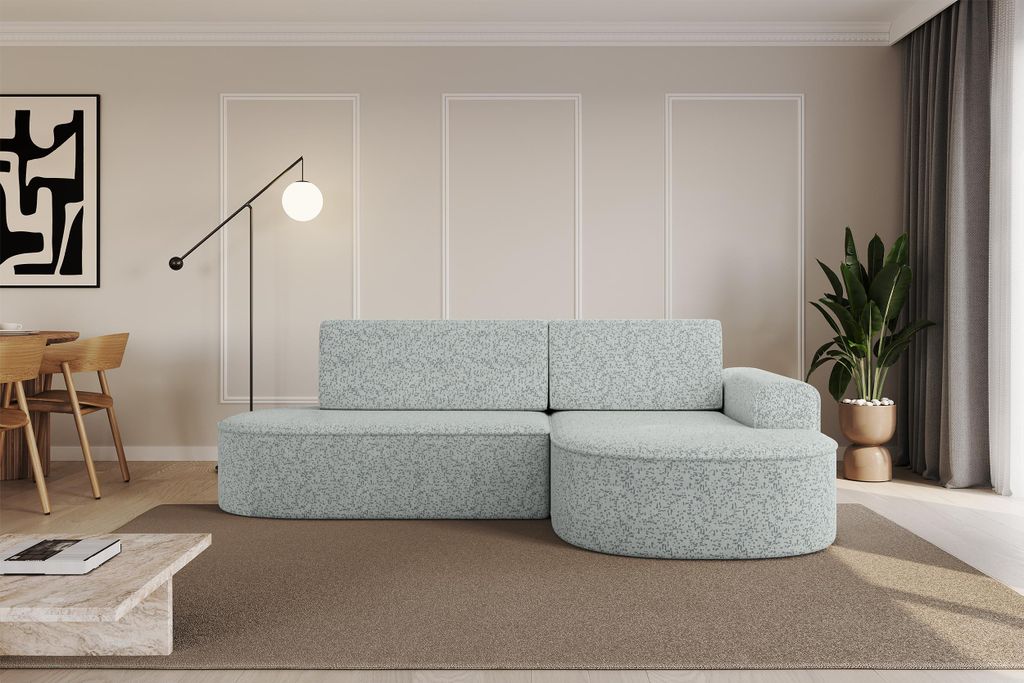 ALTDECOR Ecksofa mit Schlaffunktion und Bettkasten MARI-L1-S - 283x167x73cm Grün - Corner Sofa Eckcouch Couch L-Form, links/rechts angeordnet Schl...