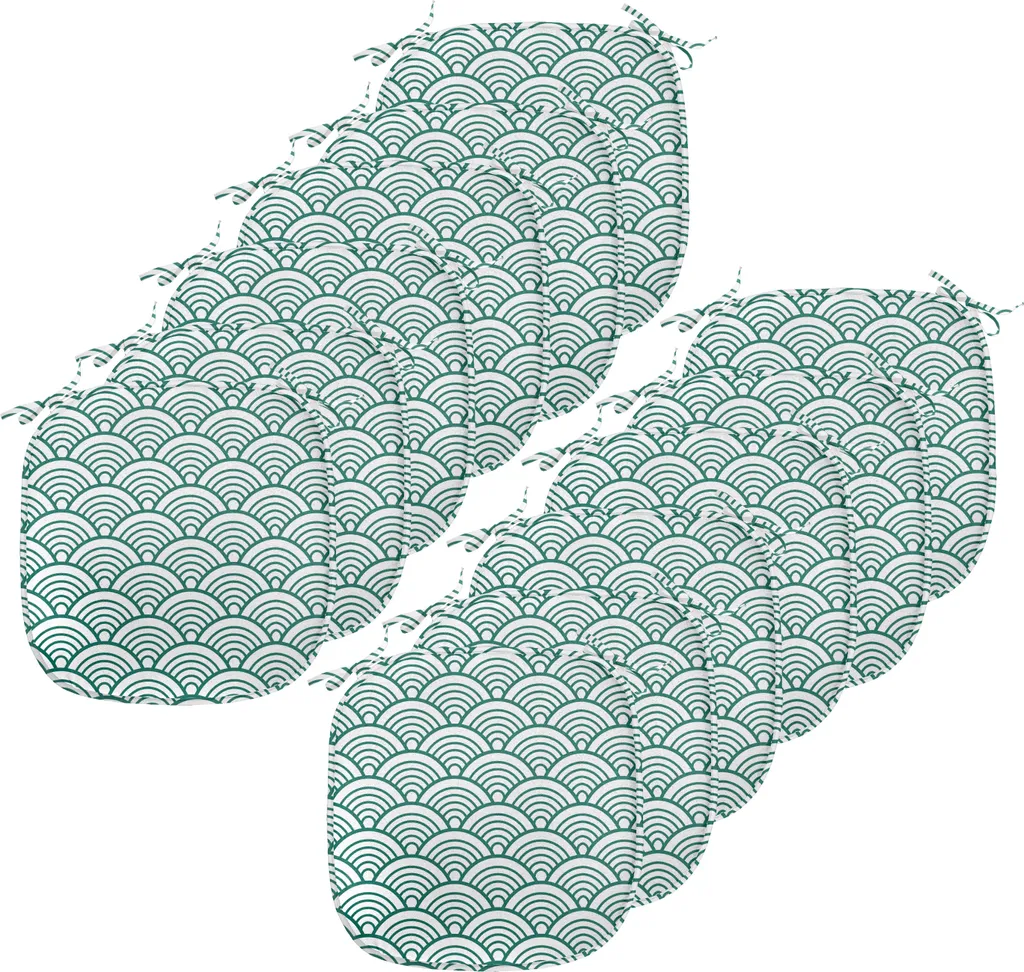 Set 12 Rivestimenti Sedie Teal ABAKUHAUS Seigaiha Design Moderno