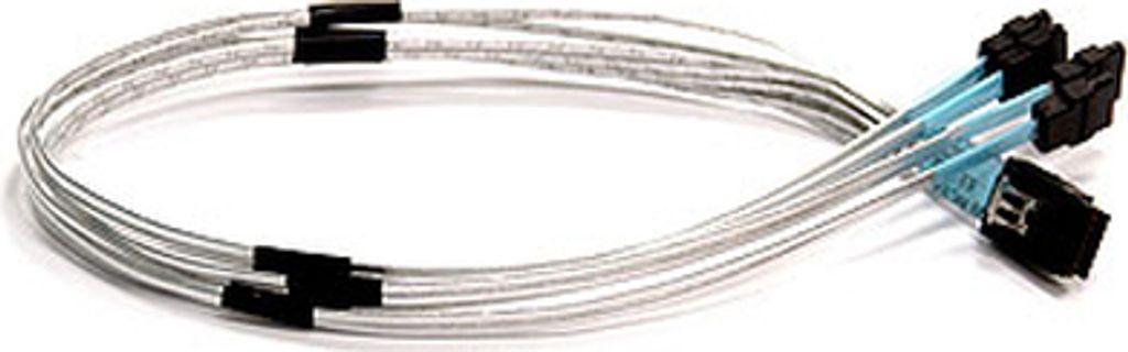 Supermicro IPASS to 4 SATA Cross-over Cable, 50cm, Pb-free, 0,5 m, Silber
