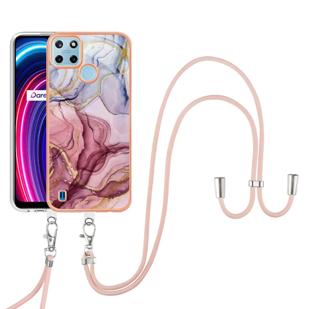 Cover Antiurto Realme C21Y/C25Y con Cordino | Rose Gold Safe