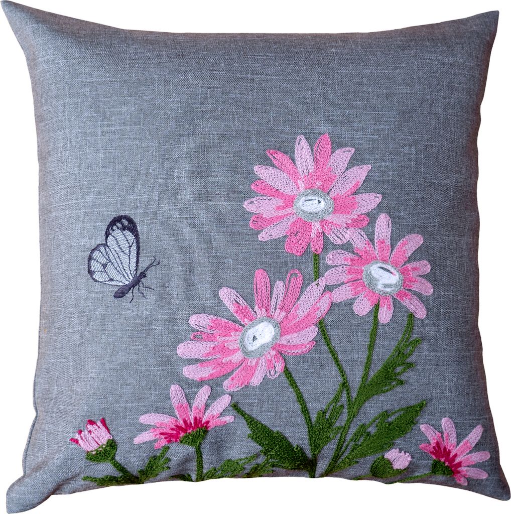 Kissenbezug DAVINA 40 x 40 cm Blumen-Stick Frühling für dein Zuhause