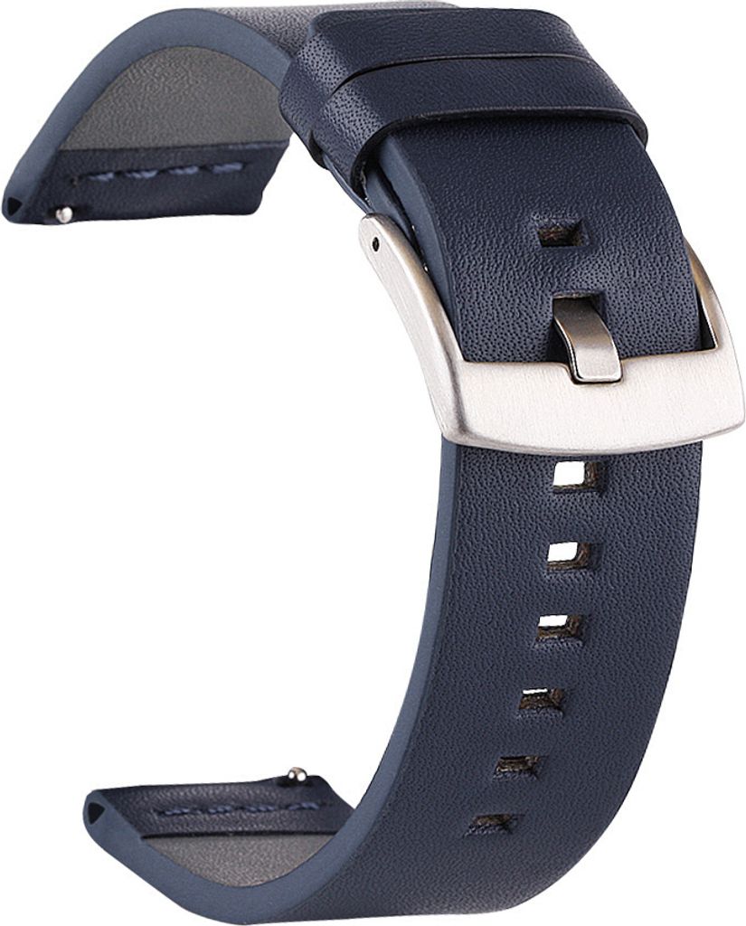 BStrap Fine Leather Armband für Garmin Venu 2S, blue