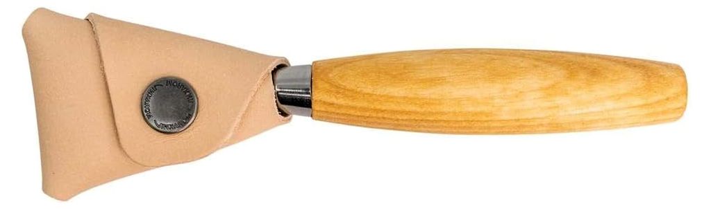 Schnitzmesser für Rechtshänder mit Birkenholzgriff - Löffelschnitzmesser aus schwedischem Edelstahl mit Lederscheide - 164 mm - Schnitzmesser f...