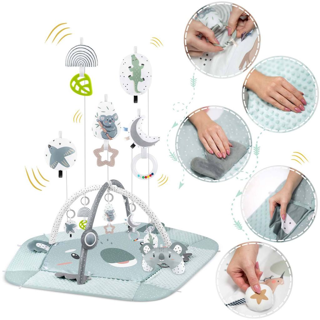 Tapis De Jeu Enfant Koala - 80x160 Cm - Antidérapant, Lavable, Non Toxique - Doux Et Sensoriel - Pour Chambre Et Salle De Jeux